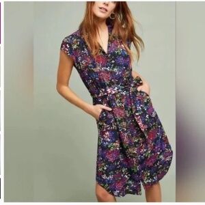 52 Conversations Anthropologie Colloquial Floral Shirt Dress floral summer 6